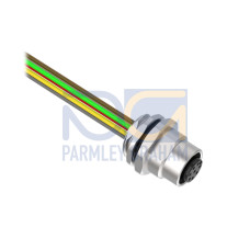 Receptacle 8-pin Female, 8x24 PVC 1 m Length, Rear Mount PG9 w/ Locknut