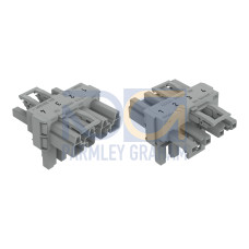 T-distribution connector, 4-pole, Cod. B, gray