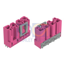 Plug for PCBs, straight, 4-pole, pink