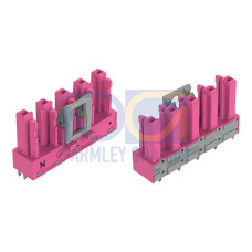 Socket for PCBs, straight, 5-pole, pink
