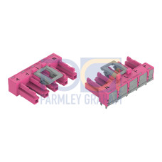 Socket for PCBs, angled, 5-pole, pink