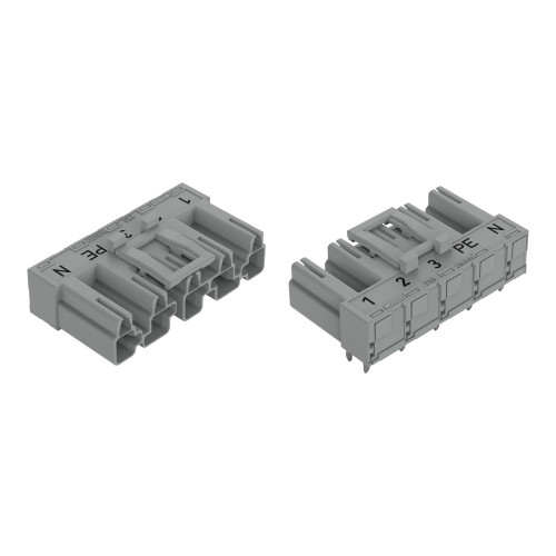 Plug for PCBs, angled, 5-pole, gray