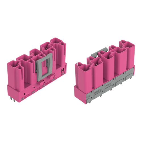 Plug for PCBs, straight, 5-pole, pink