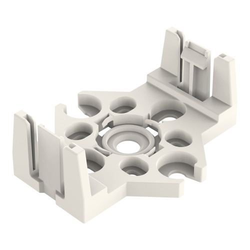 Mounting plate, 5-pole, for distribution connectors, white