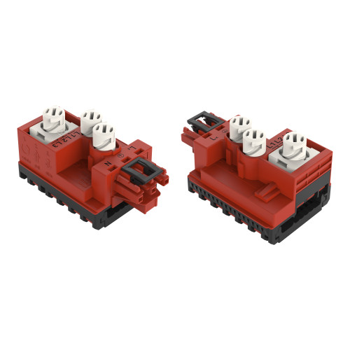 Tap-off module, for flat cable, 5 x 2.5 mm&sup2; + 2 x 1.5 mm&sup2;, red