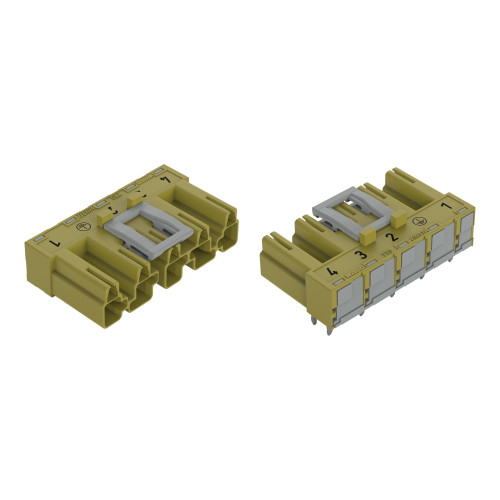 Plug for PCBs, angled, 5-pole, light green