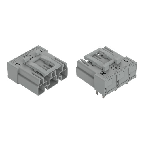 Plug for PCBs, angled, 3-pole, gray