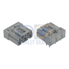 Plug for PCBs, angled, 3-pole, gray