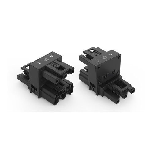 h-distribution connector, 3-pole, Cod. A, black