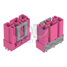 Plug for PCBs, straight, 3-pole, pink