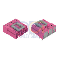 Plug for PCBs, angled, 3-pole, pink
