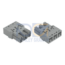 Plug, 3-pole, Cod. B, gray