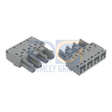 Socket, 4-pole, Cod. B, gray