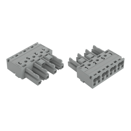 Socket, 4-pole, Cod. B, gray