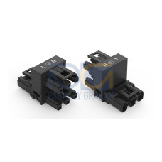 h-distribution connector, 3-pole, Cod. A, black