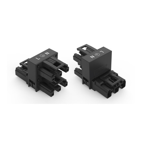 h-distribution connector, 3-pole, Cod. A, black