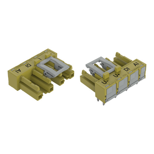 Socket for PCBs, angled, 4-pole, light green