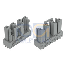 Socket for PCBs, straight, 4-pole, gray