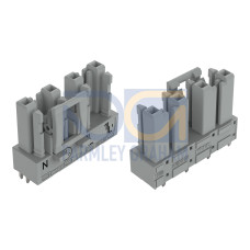 Socket for PCBs, straight, 4-pole, gray