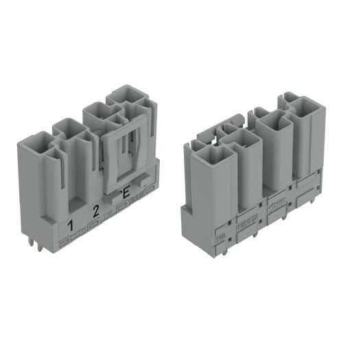 Plug for PCBs, straight, 4-pole, gray