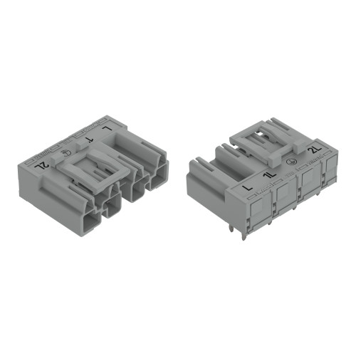 Plug for PCBs, angled, 4-pole, gray