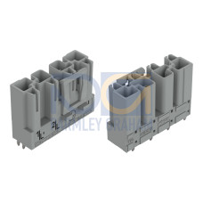 Plug for PCBs, straight, 4-pole, gray