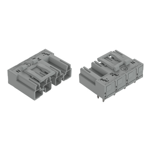 Plug for PCBs, angled, 4-pole, gray