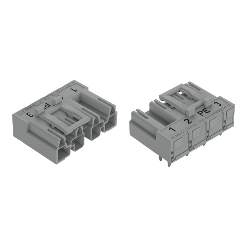 Plug for PCBs, angled, 4-pole, gray
