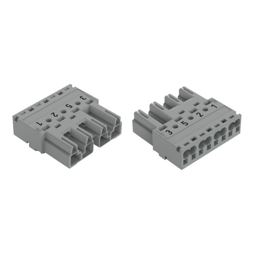 Plug, 4-pole, Cod. B, gray