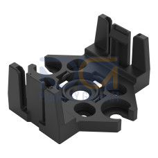 Mounting plate, 4-pole, for distribution connectors, black