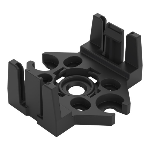 Mounting plate, 4-pole, for distribution connectors, black