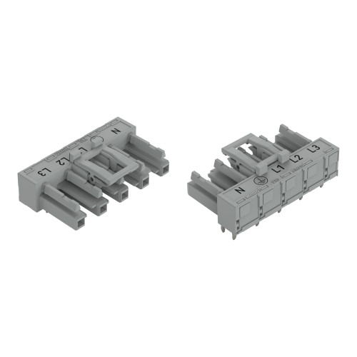 Socket for PCBs, angled, 5-pole, gray