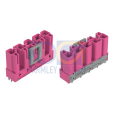 Plug for PCBs, straight, 5-pole, pink