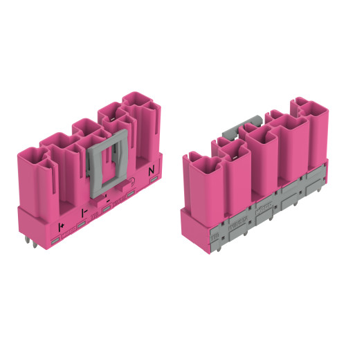 Plug for PCBs, straight, 5-pole, pink