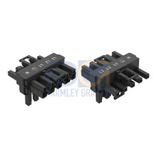 T-distribution connector, 5-pole, Cod. A, black