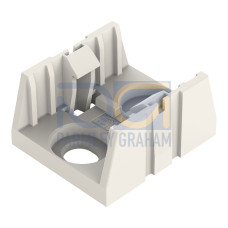 Mounting plate, 3-pole, for distribution connectors, white