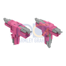 T-distribution connector, 2-pole, Cod. B, pink
