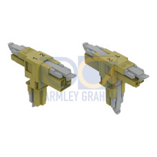 T-distribution connector, 2-pole, Cod. B, light green