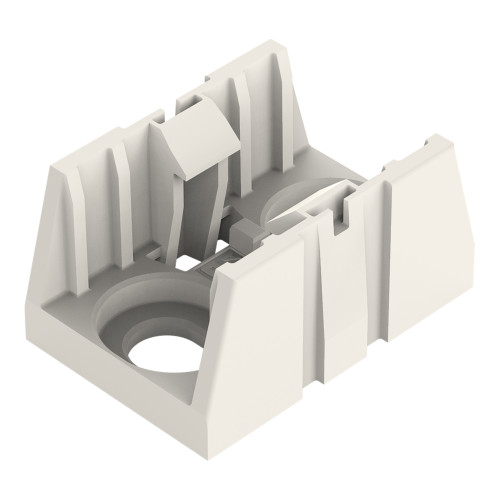 Mounting plate, 2-pole, for distribution connectors, white