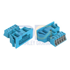 Snap-in socket, without locking lever, 5-pole, blue