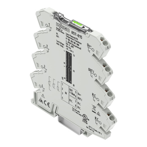 Temperature signal conditioner for RTD sensors, Current output signal, Power via output