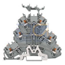 Triple-deck terminal block, Shield/through/through terminal block, 2.5 mm&sup2;, gray