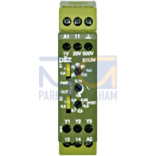 Voltage monitoring relay, to monitor min. and max.voltage values, 12 measuring ranges 0.1 - 500 V AC/DC selectable, 0.40 -400Hz, width = 22.5 mm, UB = 230 - 240 V AC, measuring inputs are notpolarity-
