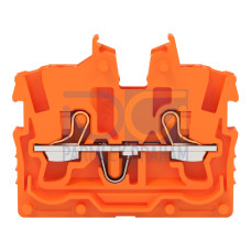 2-conductor miniature through terminal block, with push-button, 1 mm&sup2;, orange