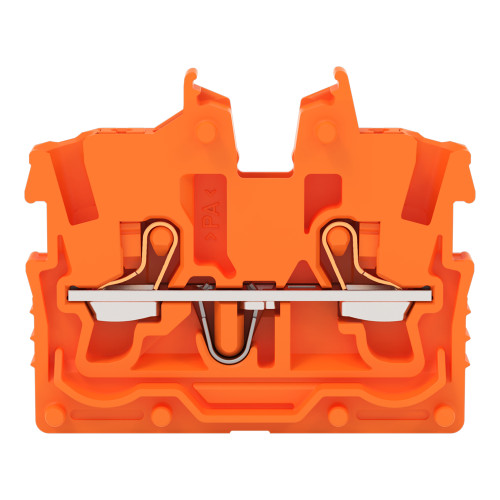 2-conductor miniature through terminal block, with push-button, 1 mm&sup2;, orange