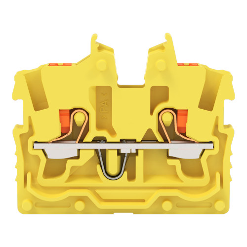 2-conductor miniature through terminal block, with push-button, 1 mm&sup2;, yellow