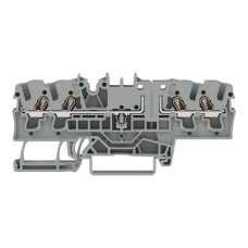 4-conductor carrier terminal block, for DIN-rail 35 x 15 and 35 x 7.5, 2.5 mm², gray