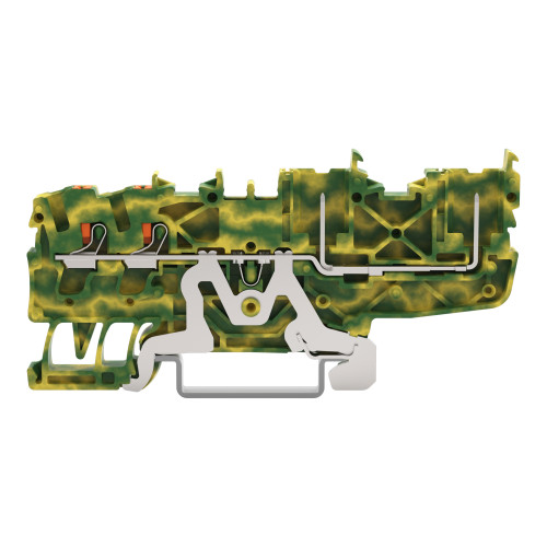 2-conductor/2-pin ground carrier terminal block, with push-button, 2.5 mm&sup2;, green-yellow