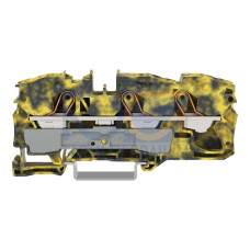 3-conductor through terminal block, 16 mm&sup2;, suitable for Ex e II applications, dark gray/yellow