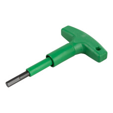Allen wrench, with a partially insulated shaft, with anti-rotation protection, green